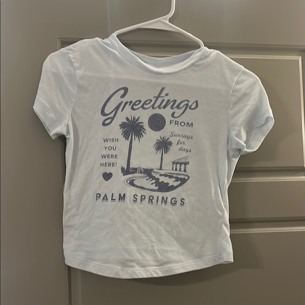 Target Blue Crop Top with Retro Graphic Design